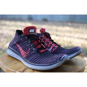 Nike Free RN Flyknit Free Run Red Black Grey Night Maroon
